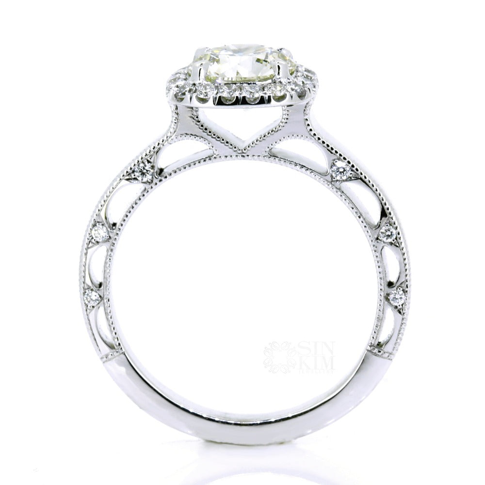 Donatella Modern Shank Pave Engagement Ring