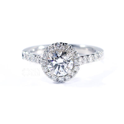 Vicky Ring Vicky Ring: Round Diamond Set in Platinum Diamond Halo Engagement Ring ...